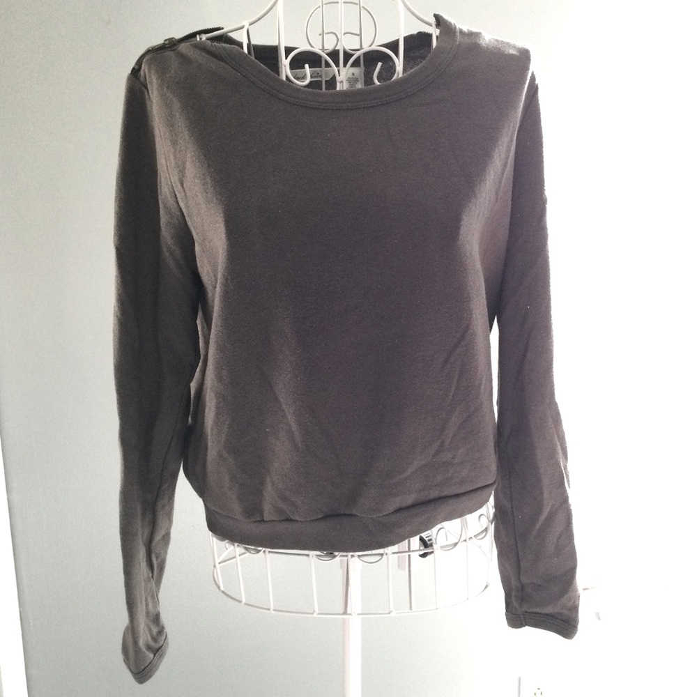 Derek Heart Women Juniors grey long sleeve shirt top